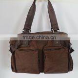 Paris Design Large Size Plain Brown Branded Men Handbags thumbnail-1