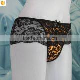 Extreme Nylon Lace Fabric and Leopard Cotton Women String thumbnail-2