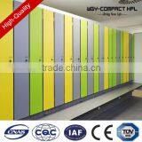 Factory supply wooden color L door Antibacterial solid phenolic sports stadium locker