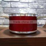 Red Aluminum Non-stick Saucepan Sauce Cooking Noodle Pasta Soup Pot With Glass Lid thumbnail-5