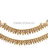Indian Gold Plated Crystal Payal Anklet thumbnail-4