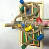 Hot Selling 2016 New 5 Rope Quoits Wooden Ring Toss Game Hot Selling 2016 New 5 Rope Quoits Wooden Mixed Color Garden Toys Game thumbnail-2