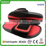 Red Leather Mens PU Leather Slide Sandals thumbnail-3