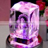 3D Image Crystal Cube With Led Music Base Gift thumbnail-2