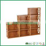 FB6-2001 bamboo display cabinet rack for living room Natural Bamboo Dish Rack