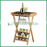 Wholesale 100% bamboo material Cheap wine storage shelf and wine table