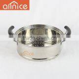 Bakelite Handle 28/30/32/34cm 2 Layer Stainless Steel Food Steamer With Glass Lid and Double Bottom thumbnail-5