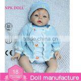 22inch Silicone Reborn Baby Doll Wholesale Fashion Doll Blue Handmade Doll Clothes Newborn Lifelike Doll thumbnail-6