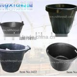 rubber bucket,heavy duty rubber container,18qt cement barrel,flat-back rubber bucket