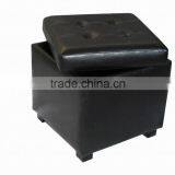 Ottoman Leather Footstool thumbnail-1