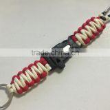 Custom Fire Starter Buckle Paracord Keychains Outdoor Camping Survival Carabiner Paracord Keyring