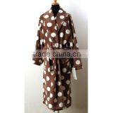 lady's printed coral fleece bathrobe
