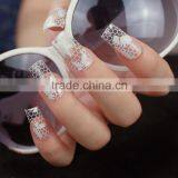Beuaty Sticker Nail Printing Plate Nail Vinyl Stencil White Lace Elegant Nail Wrap for Beauty Women thumbnail-1