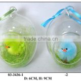 beautiful glass ball with hole for easter gift