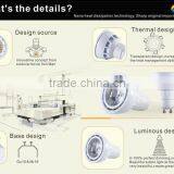 New Design Hot Sale CE RoHS CRI 85Ra CCT Options UNIQUE Lamp Bulb Sharp COB GU10 Reactor 5W LED Spotlight LED Dimmable thumbnail-4