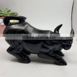 Obsidian Bull Sculpture Chinese Zodiac Animal Carvings thumbnail-2