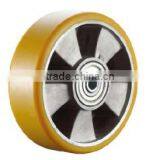 Aluminum Swivel Caster Shock Absorbing Double Ball Bearing Caster PU Wheel thumbnail-2