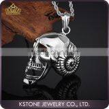 KSTONE Fashion Men's Cool Stainless Steel Punk Skull Pendant