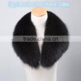 Popular Real Whole Skin Black Fox Fur Accessories Collar For Down Jacket thumbnail-1