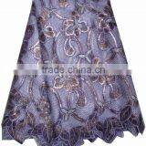 African Organza Lace With Sequins Embroidery CL8105-3purple thumbnail-1