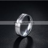 KSF 5mm Simple Design Stainless Steel Matt Ring Silver Ring With Wave Cutting Line In Middle