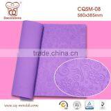 Beautiful Pruple Color Flower Design Fondant Cake Imprint Silicone Mat for Cake Decorating