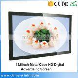 15.6 in Auto Loop Play Video Advertising Screen 12v dc Led tv