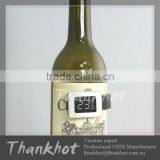 High quality LCD 0-50 degree glass bottle digital wine thermometer