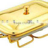 Rect Food Warmers With Golden Line Stand