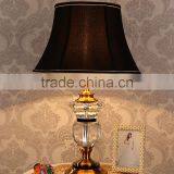 Clear K9 Crystal Table Lamp With Black Lampshade thumbnail-1