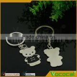 1 Pair of Cartoon Bear Couple Style Pendant Metal Keychain Key Ring Silver Hanging Ornament thumbnail-5