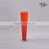 Colored Tall Cone Shaped Cylinder Glass Vase, Handmade Wedding Use Glassware With Pinch Bottom thumbnail-1