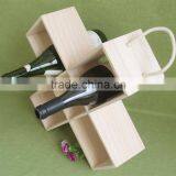 Changeable Multifunctional Professional Design Portable DIY Wood Wine Box Adjustable Wood Wine Rack With Top Handle thumbnail-5