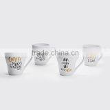 Creative Design Embossed Pattern Belly Shape Ceramic Coffee Mug, With Golden Decal thumbnail-1
