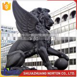 Life size antique winged bronze lion statues for garden NTBA-L314A