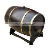 Hot Sale Solid Oak Wood Beer/Wine Barrel With Stainless Steel Bands thumbnail-2
