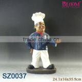Famous Hot Seller Resin Chef Figurines Pizza Plate for Restaurant thumbnail-1