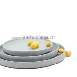 Set of 3 Industrial Decor Round Tray Cement Fruit Dish Plant thumbnail-1