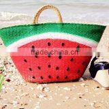 Hottest Fashionable Beach Bag/ Woven Beach Bag/Beach Bag Tote for Summer 2017, Watermelon Handpainting thumbnail-3