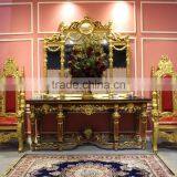 MD-0030-03 Antique Shinning Gold King Throne Chair With Lions Armrest thumbnail-4