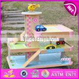 2017 New Products Lovely Pink Children Wooden Toy Garage for Cars W04B050 thumbnail-6