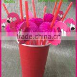 China Supplied Party Decoration Tissue Paper Flamingo Plastic Drinking Straw Flexible thumbnail-5
