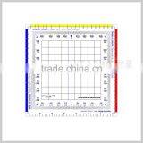 Durable Flexible Plastic Nautial Grid Protractor / Square Aviation Protractor Plotter ( 1 mm Thickness ) # KPP-4 thumbnail-1