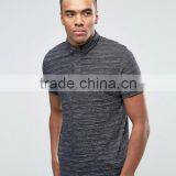 Cheapest Custom Short Sleeve Button Placket Flesh Design Black Men's 100% Cotton 200g Casual Polo T-Shirt thumbnail-1