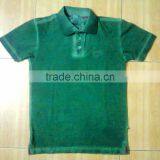 ACID WASH MENS 3 BATTOM PIQUE POLO WITH HAND RIP thumbnail-1