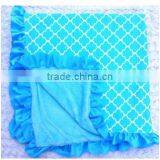 Cotton & Velvet With Stain Ruffle Baby Blankets Soft and Warm Blankets thumbnail-2