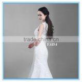 Fashion V Neck Tulle White Handmade Beaded Embroidery China Custom Made Wedding Dress thumbnail-6