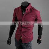 Mens Casual Formal Shirt Short Sleeve Slim Fit Business Shirts thumbnail-3