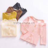 S33612W Children Cardigan Striped Pure Color Cardigan Sweater