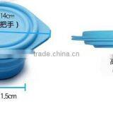 OEM, Many Colors,Baby Products Collapsible Silicone Bowl With Lid,kids Silicone Bowl thumbnail-5